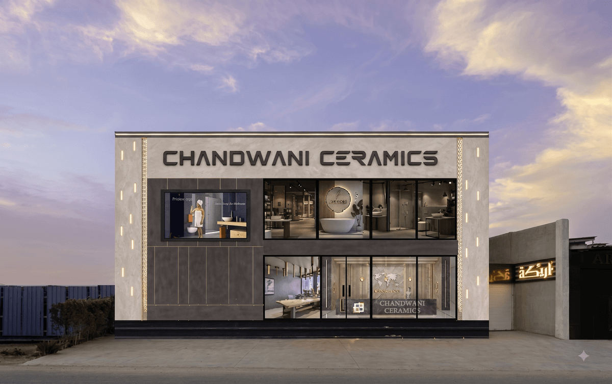 Chandwani Ceramics storefront — left half